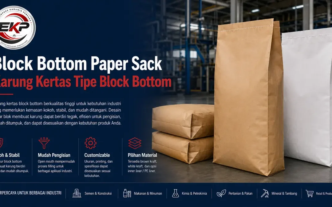 Block Bottom Open Mouth Paper Sack: Kemasan Industri yang Kuat, Stabil, dan Efisien