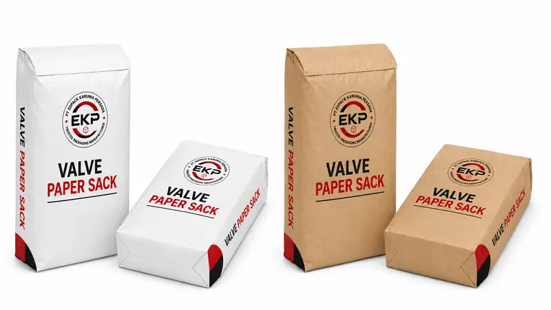 Valve Paper Sack: Karung Kertas Tipe Katup untuk Kebutuhan Industri Anda 4 Karung Kertas katup kertas kraft coklat dan putih