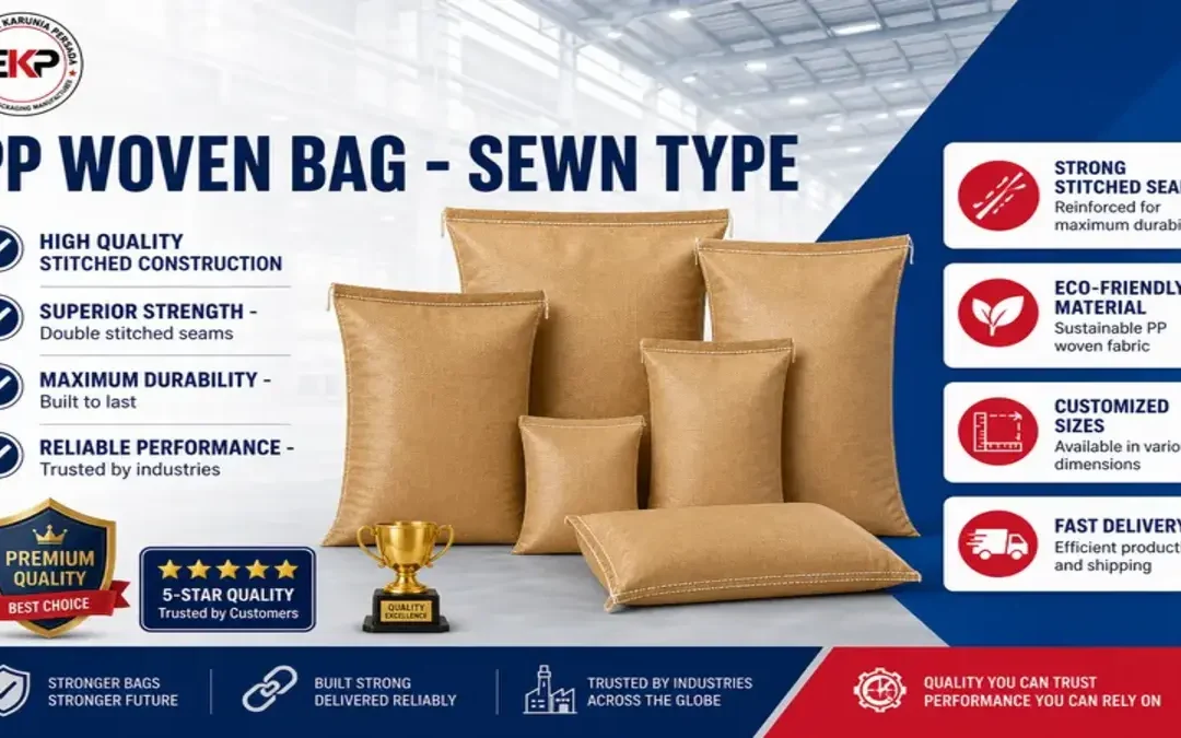 PP woven bag sewn type, karung pp woven, kemasan industri