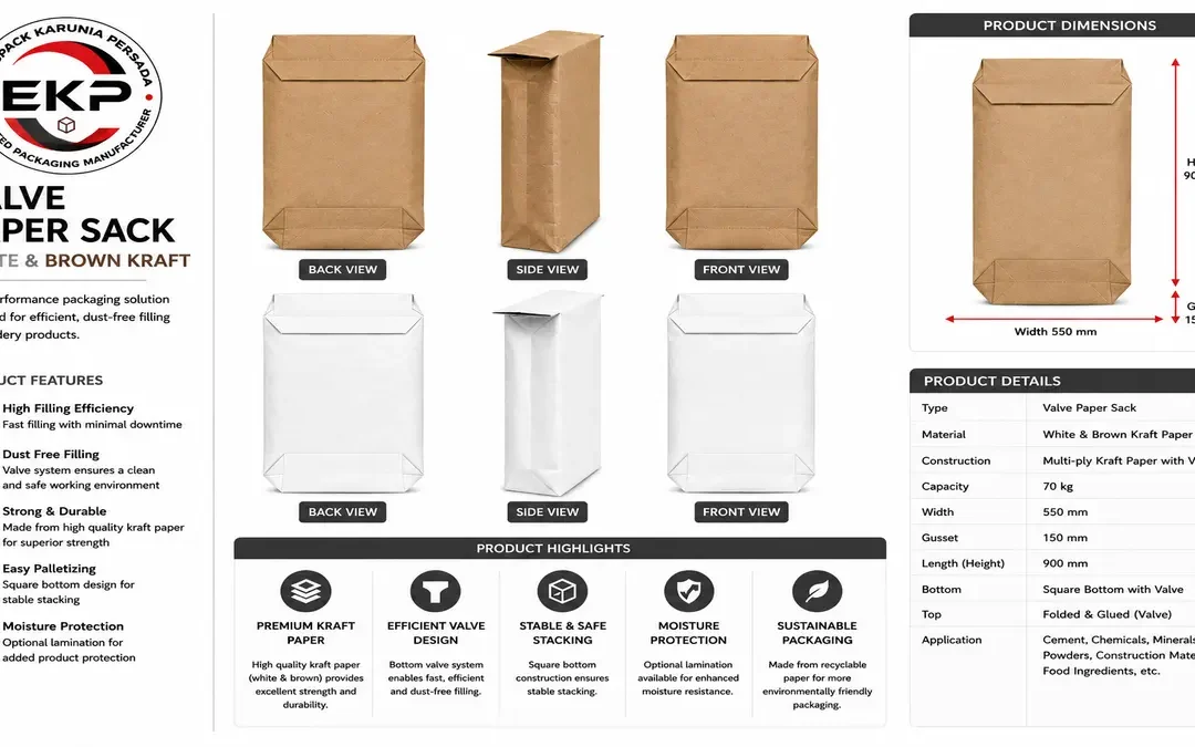 Valve Paper Sack: Karung Kertas Tipe Katup untuk Kebutuhan Industri Anda