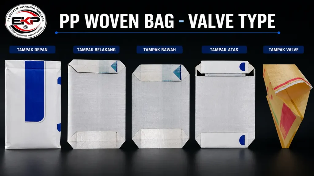 PP Woven Bag sebagai Kemasan Bahan Bangunan dan Chemical 3 Valve type pp woven bag. 1